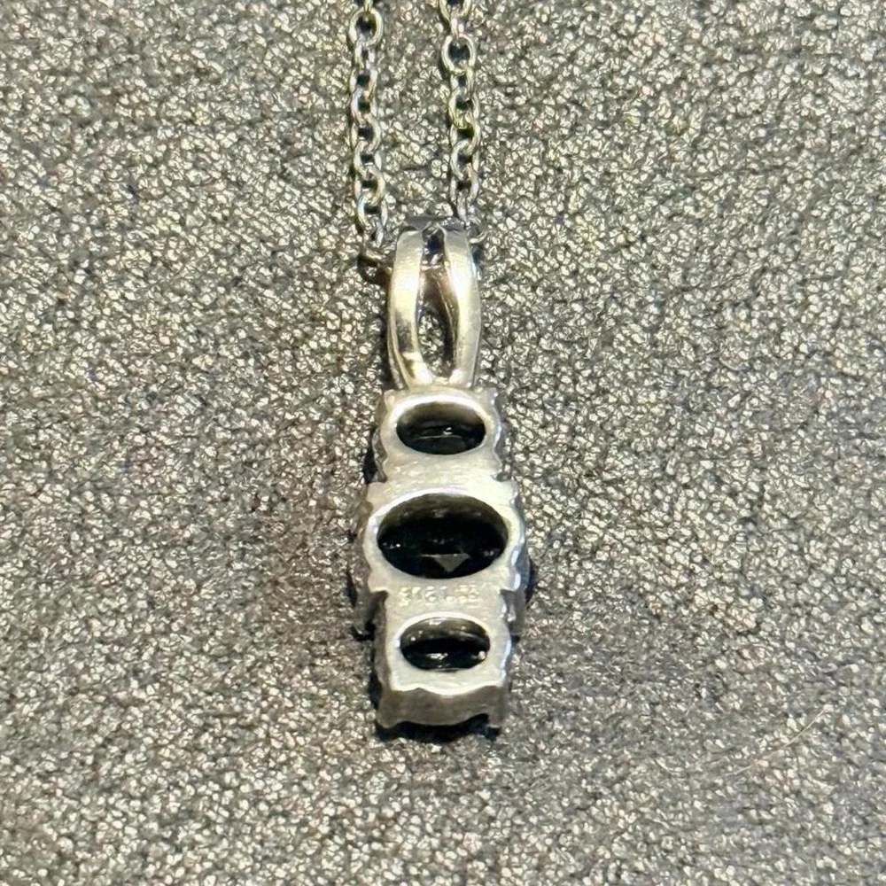 Black Opal Silver Necklace w/ Beautifully Detailed Pendant & Magnetic Clasp